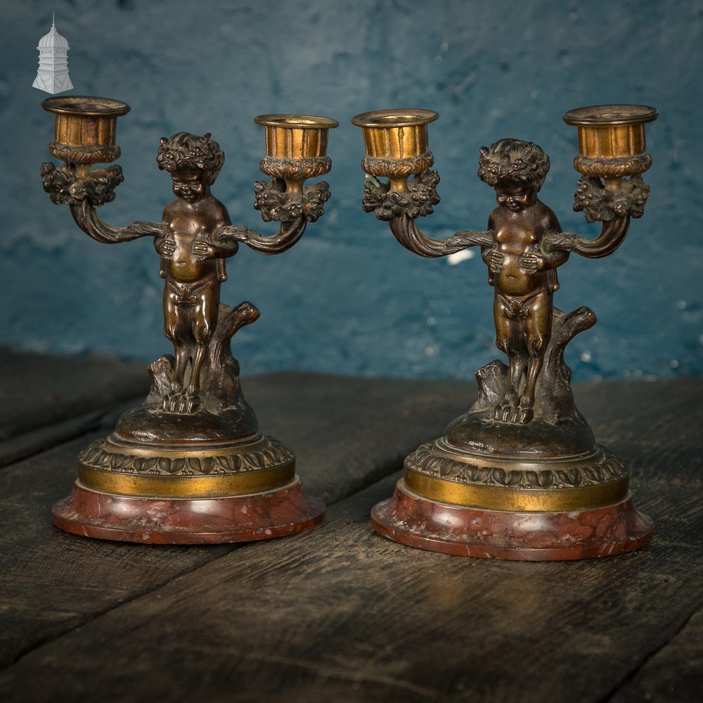 Cupid Candle Holders, Pair