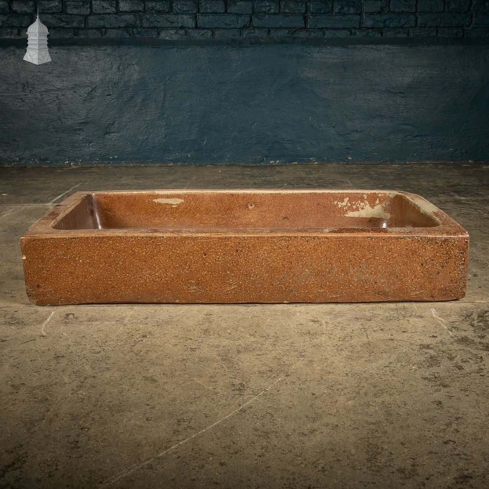 Georgian Sink, Salt Glazed Left hand return with Decorative Floral Pattern