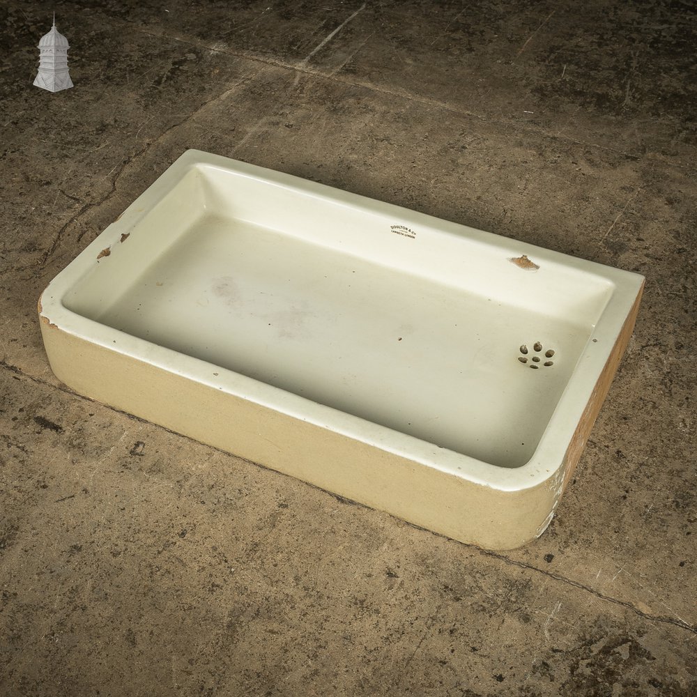 Doulton & Co Trough Sink, Shallow Cane and White Double Return