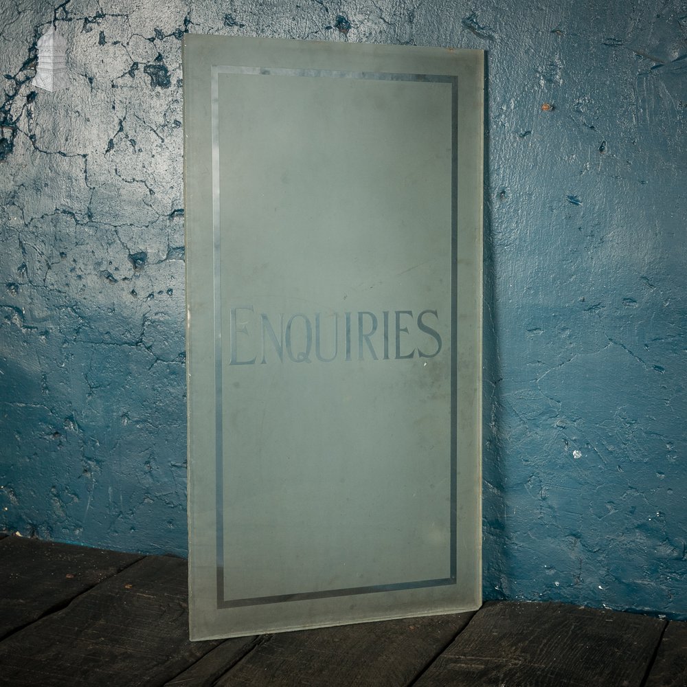 ENQUIRIES Etched Glass Window