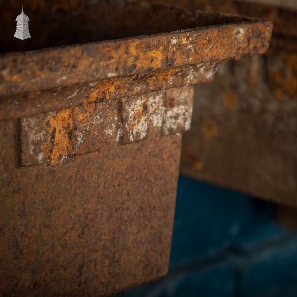 Rain Water Heads, Pair of Hoppers with Dentil Detail