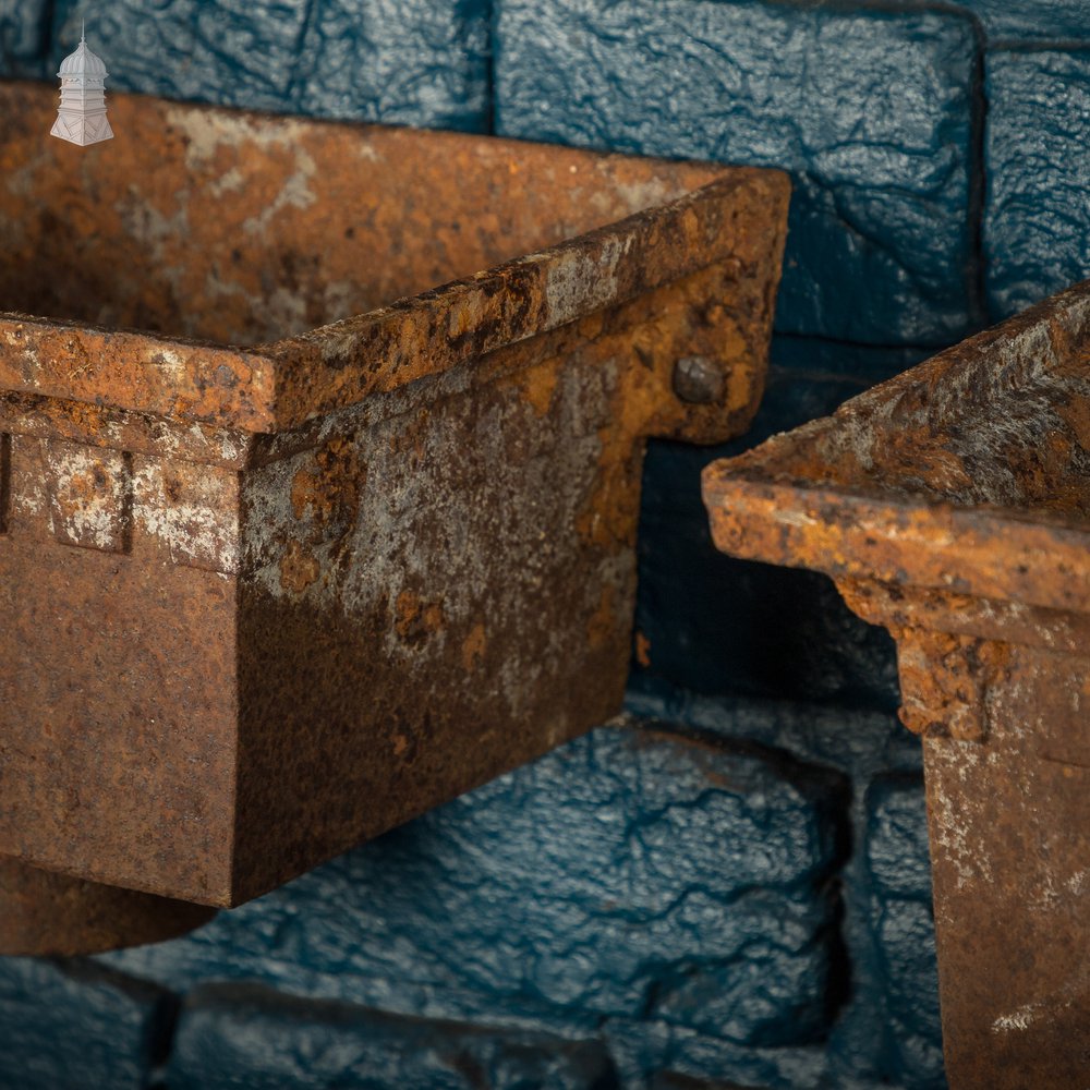 Rain Water Heads, Pair of Hoppers with Dentil Detail