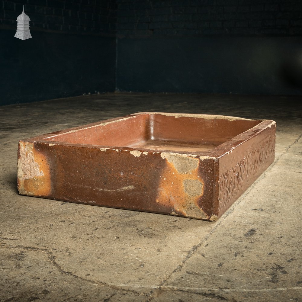 Georgian Sink, Salt Glazed Right hand return with Decorative Floral Pattern