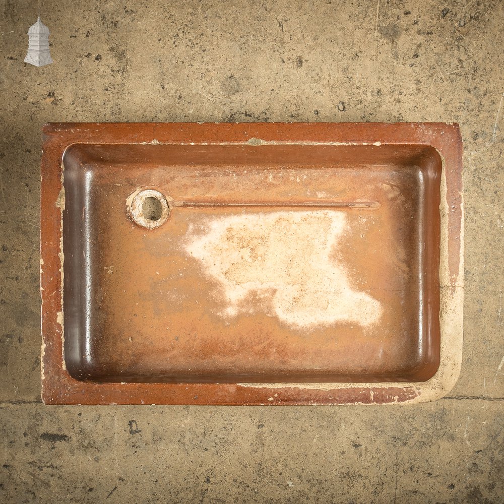 Georgian Sink, Salt Glazed Right hand return with Decorative Floral Pattern