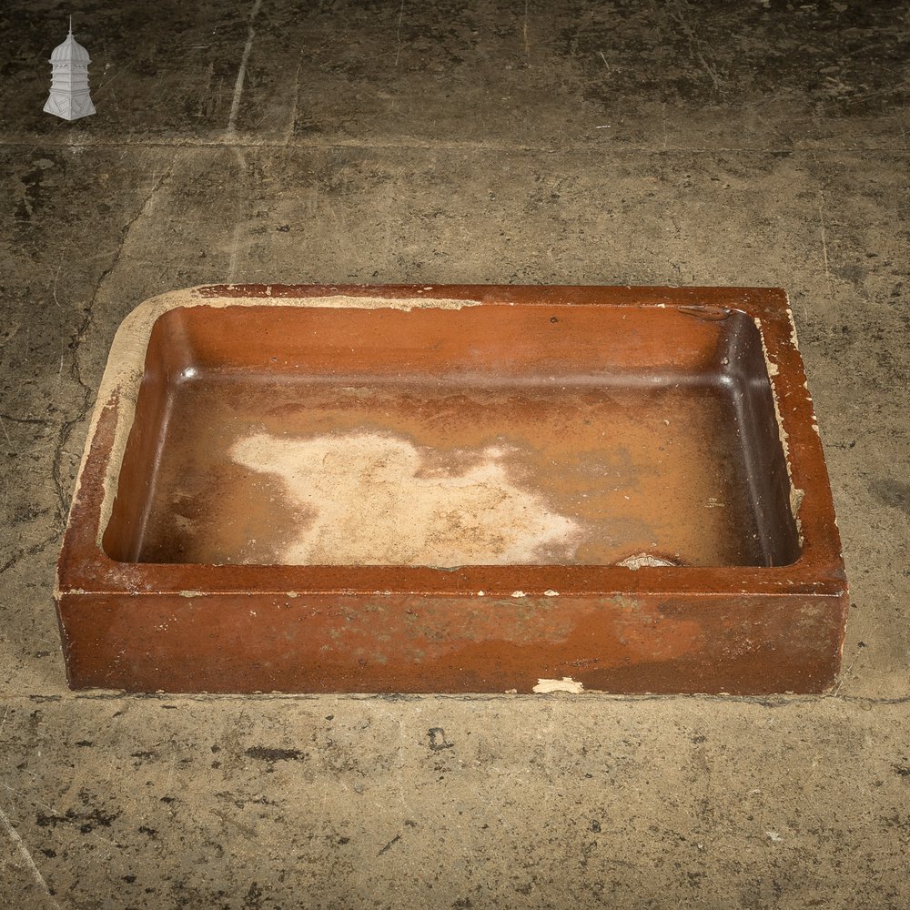 Georgian Sink, Salt Glazed Right hand return with Decorative Floral Pattern