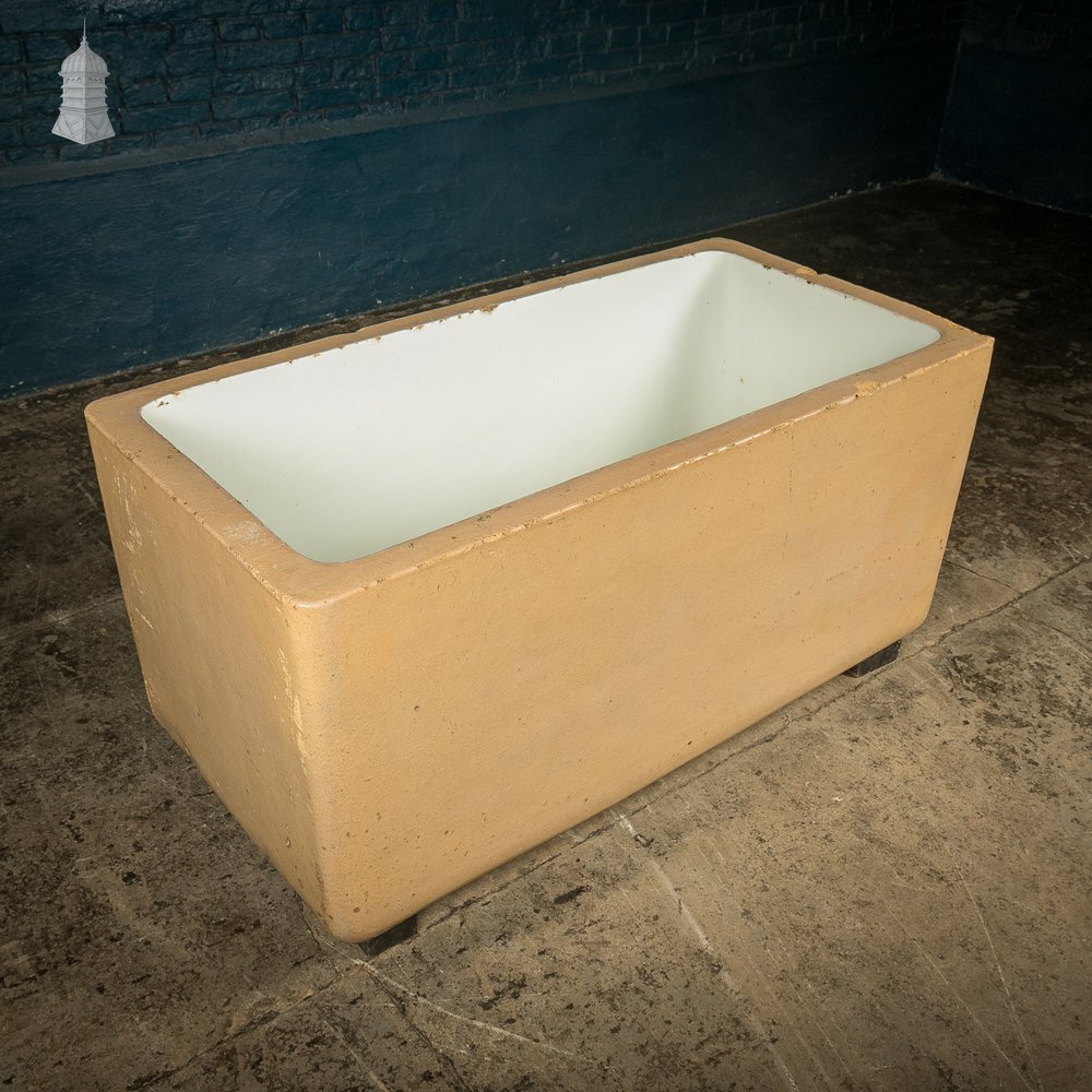 Huge Laundry Trough Sink / Bath 19th C, Cane and White