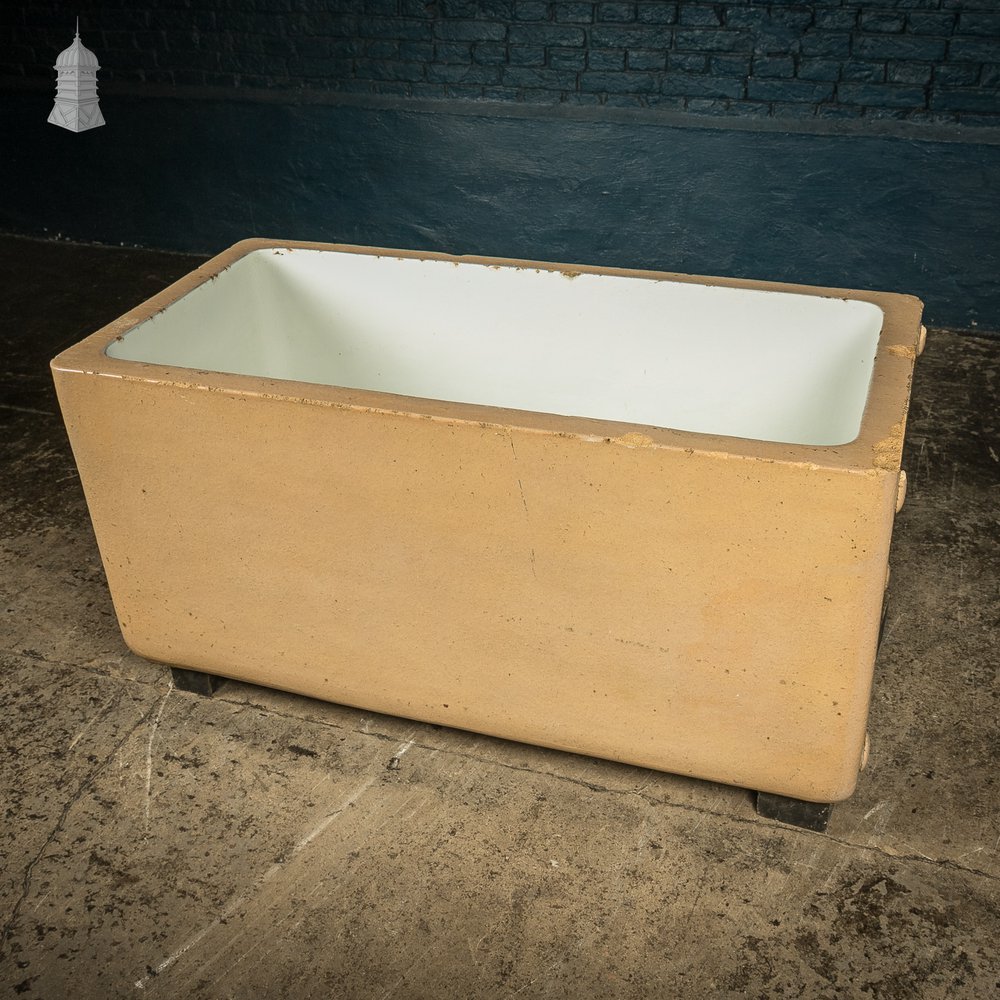 Huge Laundry Trough Sink / Bath 19th C, Cane and White