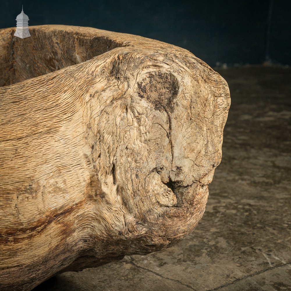 Ancient Oak Trough, Hand Carved, Believed to be English, Salvaged from a North Norfolk Pub