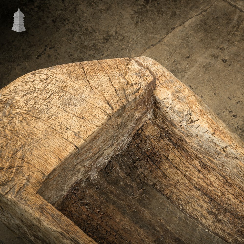 Ancient Oak Trough, Hand Carved, Believed to be English, Salvaged from a North Norfolk Pub