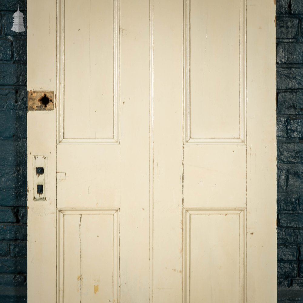 Pine Paneled Door, 4 Panel Distressed Paint