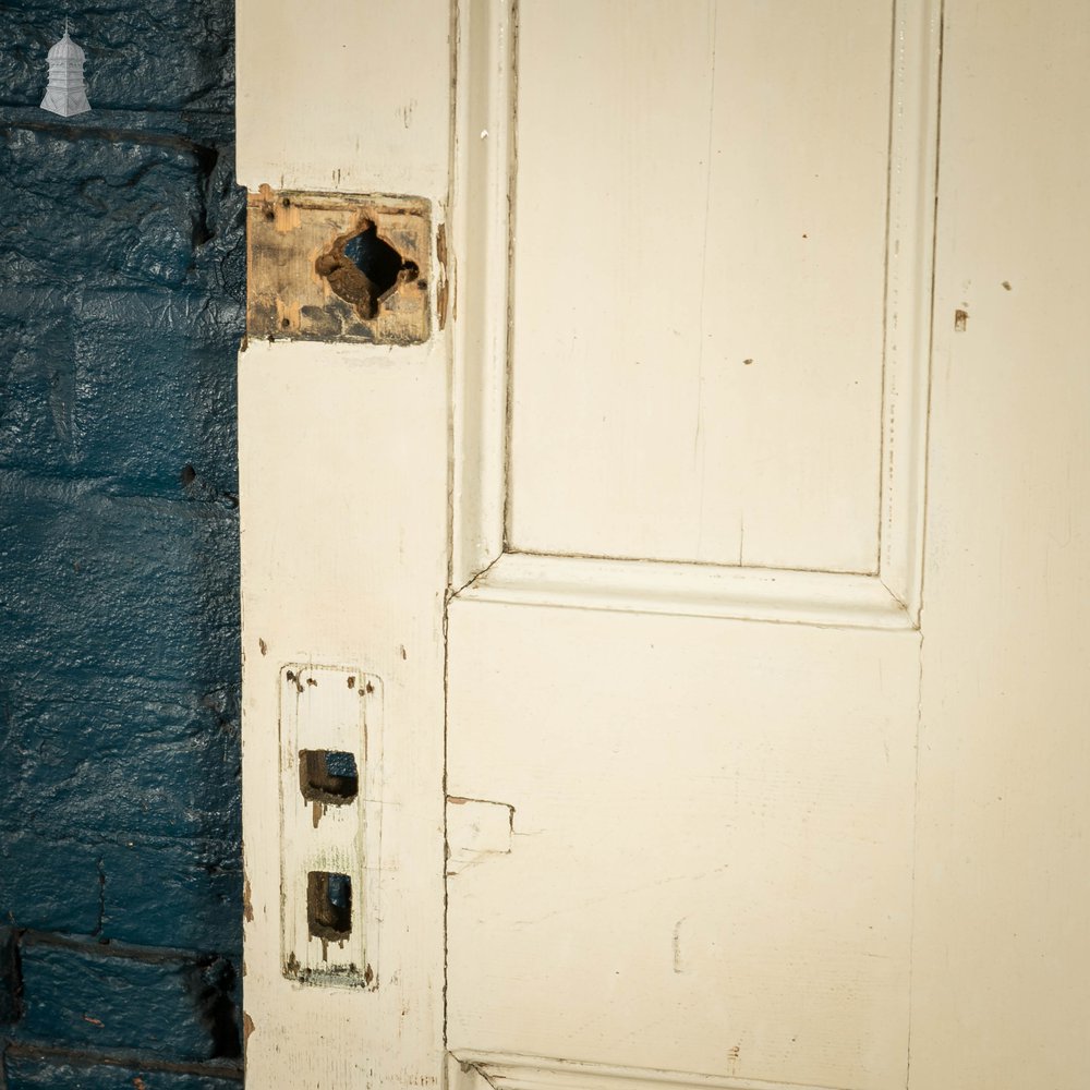 Pine Paneled Door, 4 Panel Distressed Paint