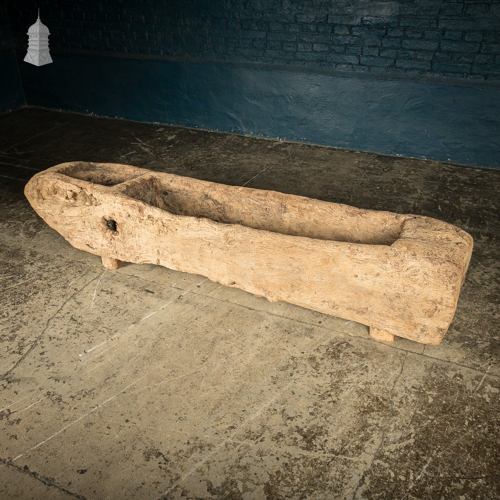 Ancient Oak Trough, Hand Carved Salvaged from North Norfolk