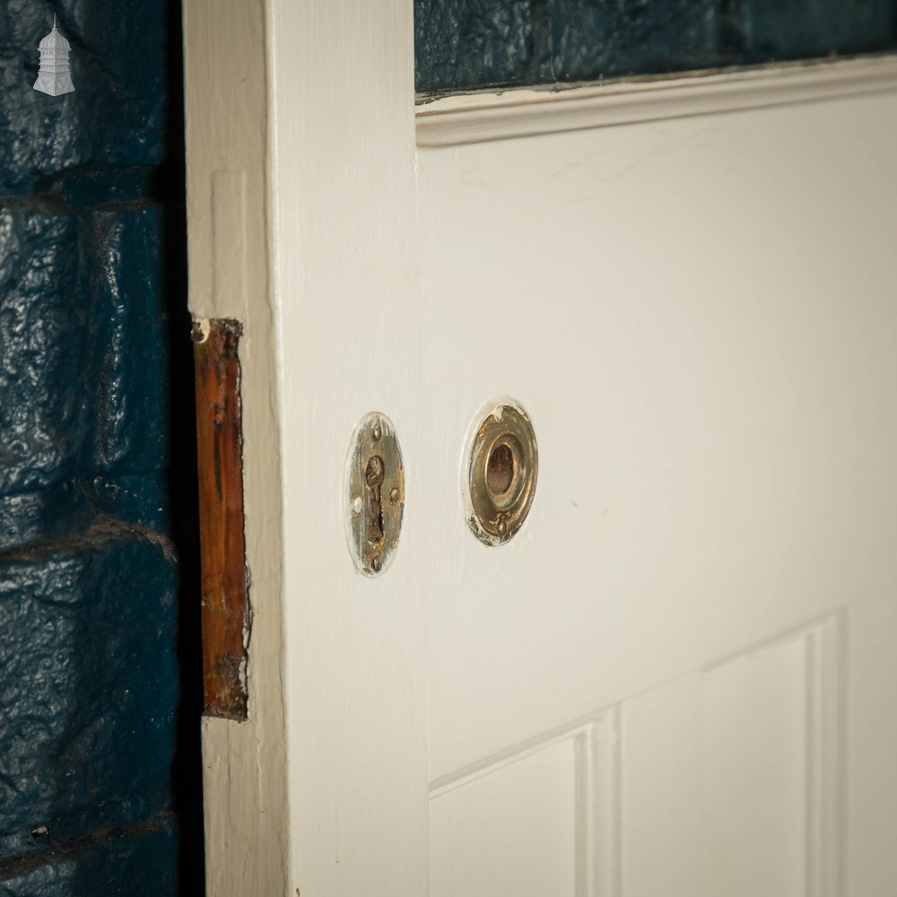 Half Glazed Door, 4 Panel White Painted