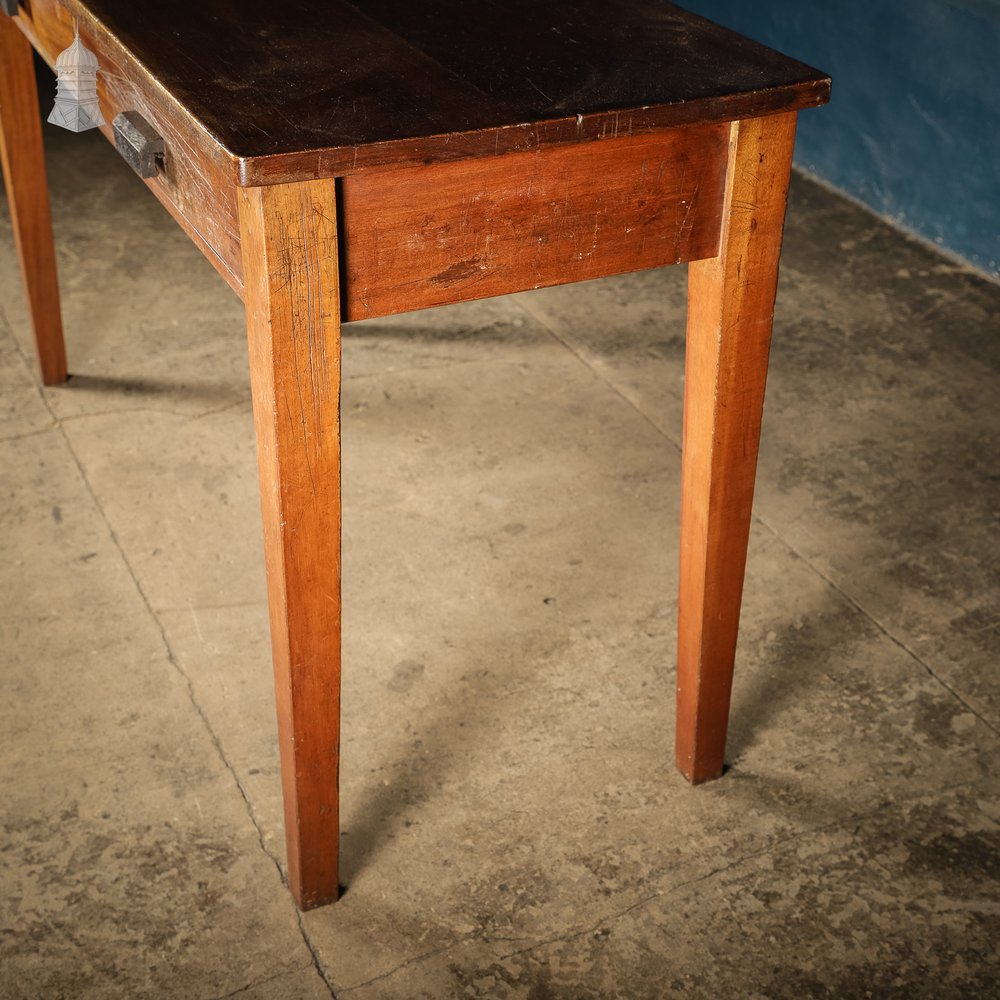 Mid Century Iroko School Science Lab Bench Table 5 Feet Long with 2 Drawers