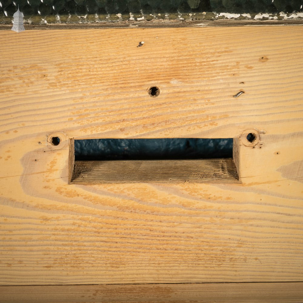 Half Glazed Door, 19th C Pine with Coloured Textured Glazing