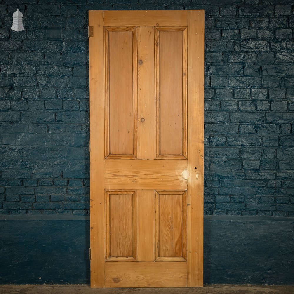 Pine Paneled Door, 4 Moulded Panel