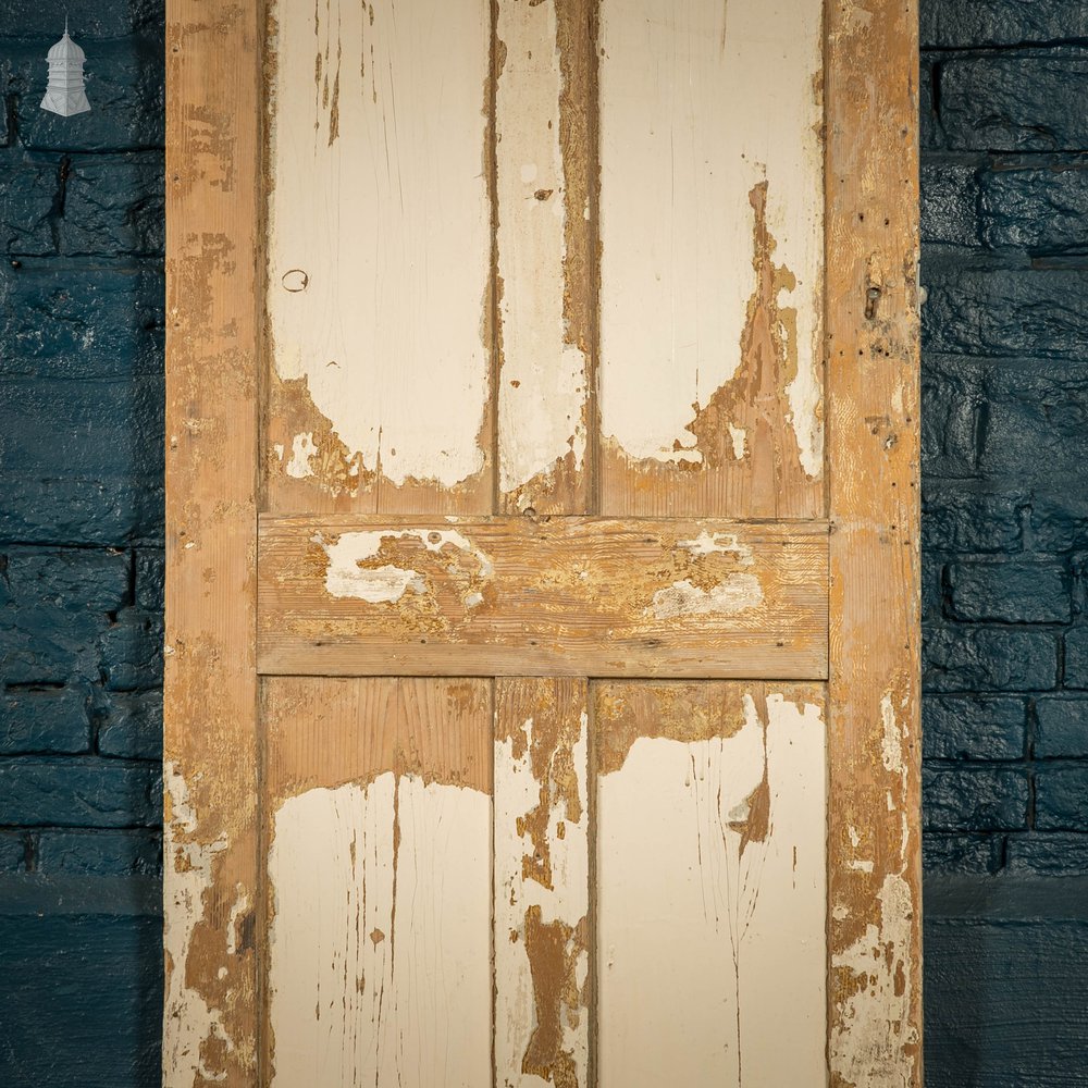 Pine Paneled Door, 4 Panel Distressed Paint