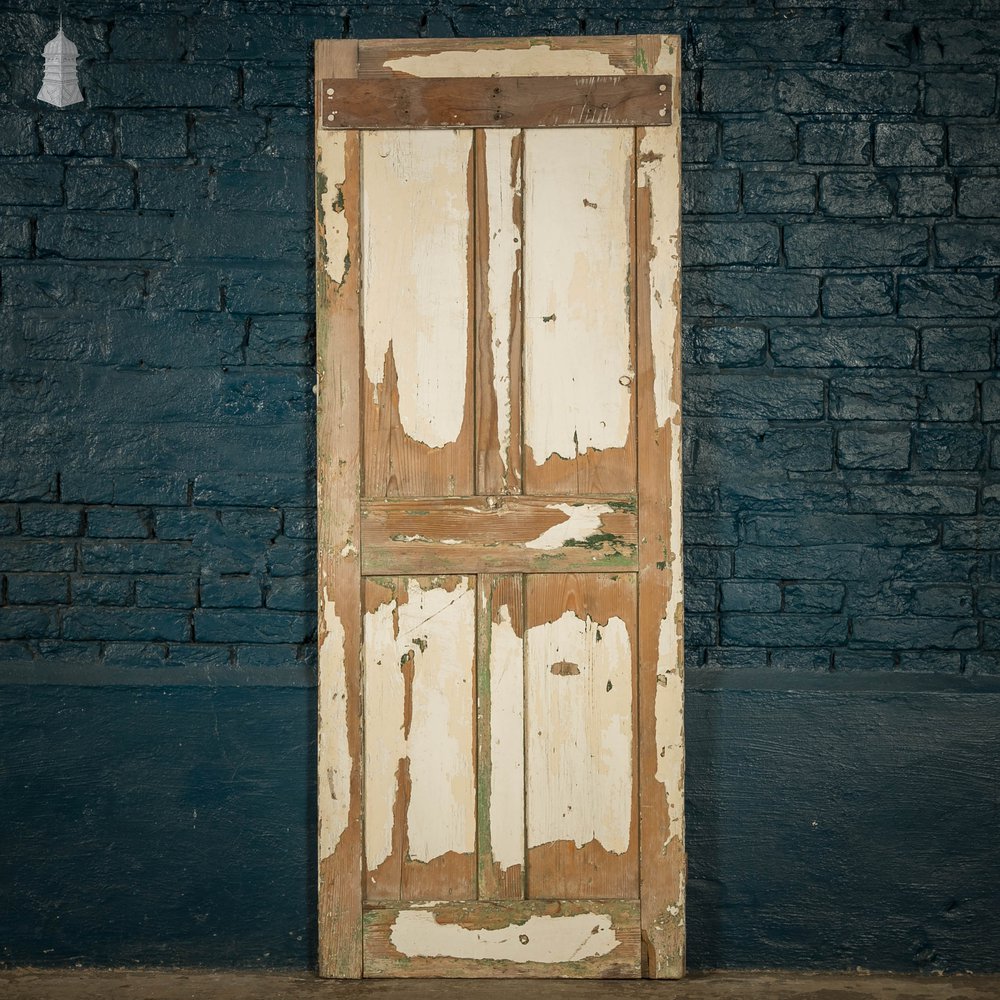 Pine Paneled Door, 4 Panel Distressed Paint