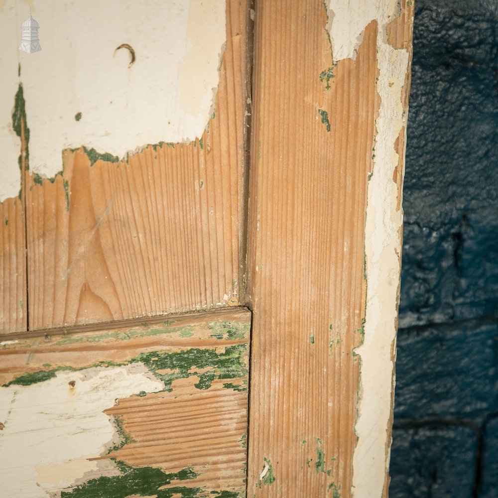 Pine Paneled Door, 4 Panel Distressed Paint