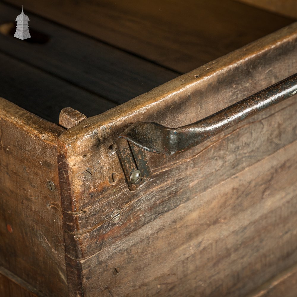 Wheeled Box Trolley, Bygone Industrial Hardwood Cart