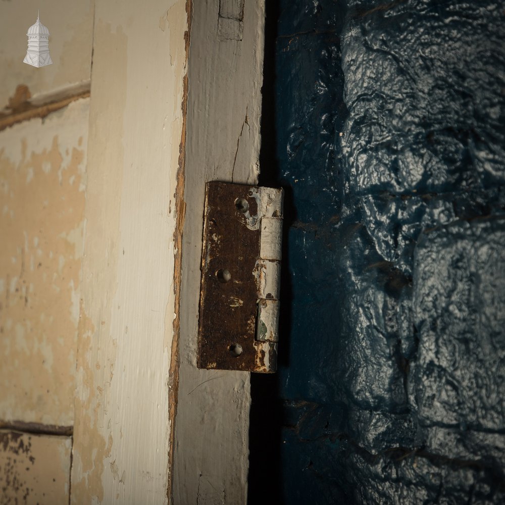 6 Panel Door, Distressed White and Yellow Paint