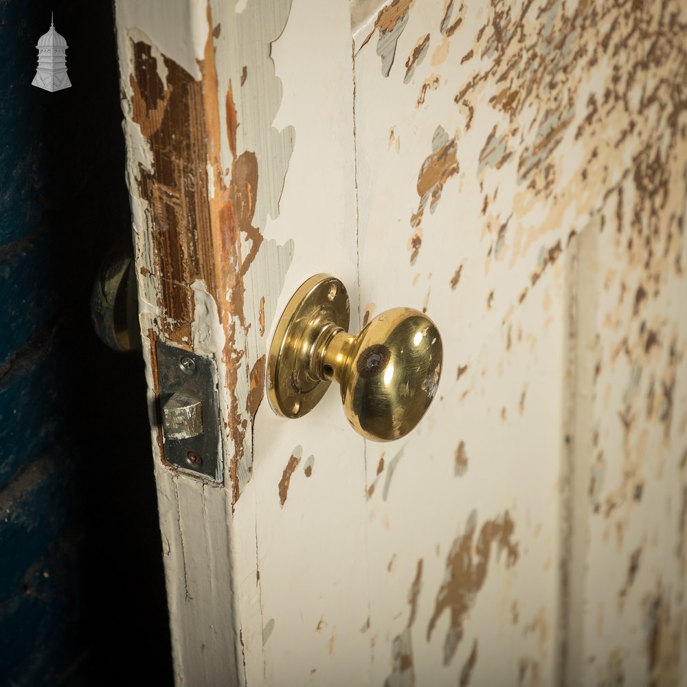 6 Panel Door, Distressed White and Yellow Paint