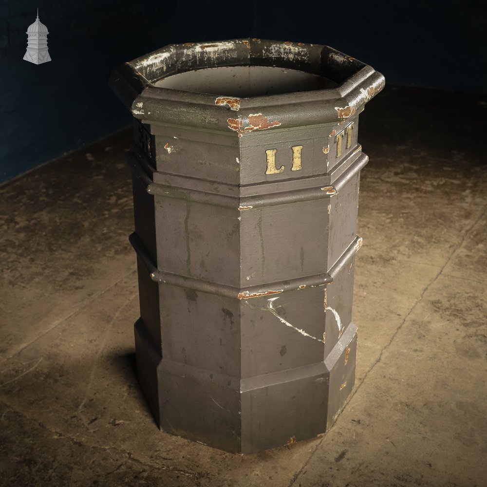 Green Painted Norwich City Council Cast Iron Litter Bin with ECC Foundry Mark