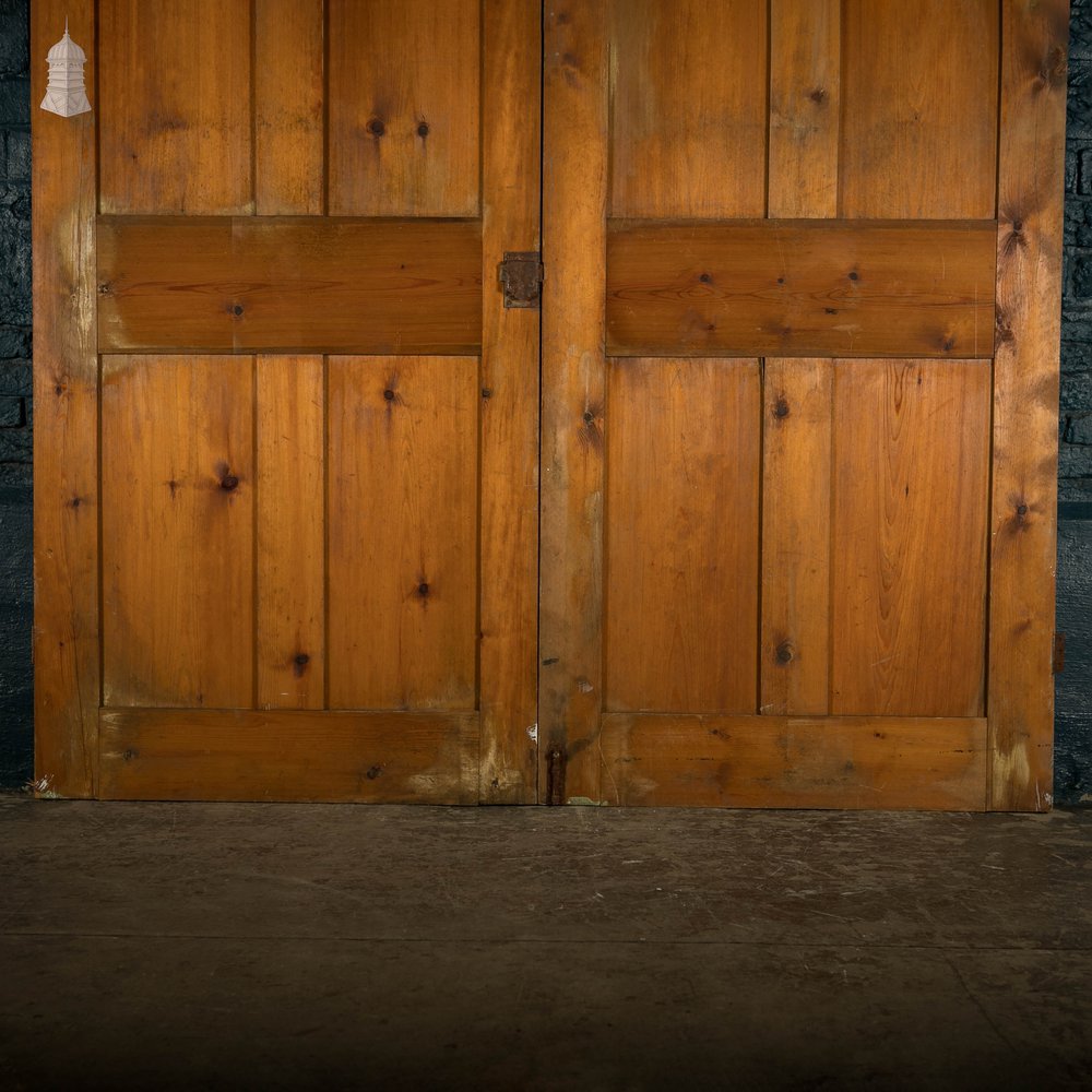 Pine Panelled Doors, 19th C, Pair of 4 Panel Doors with White Painted Finish