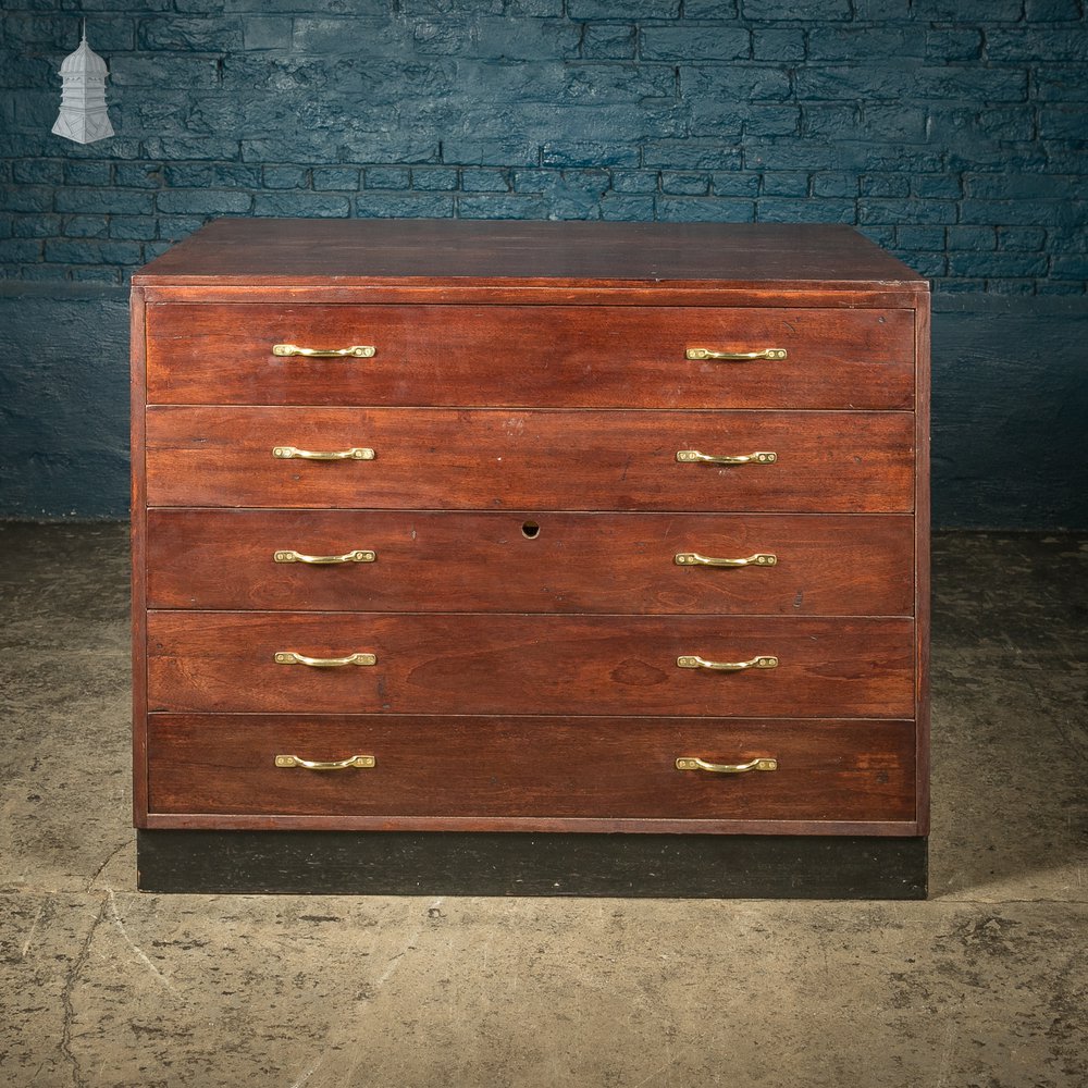 Plans Chest Drawers Dark Mahogany Finish with Brass Handles