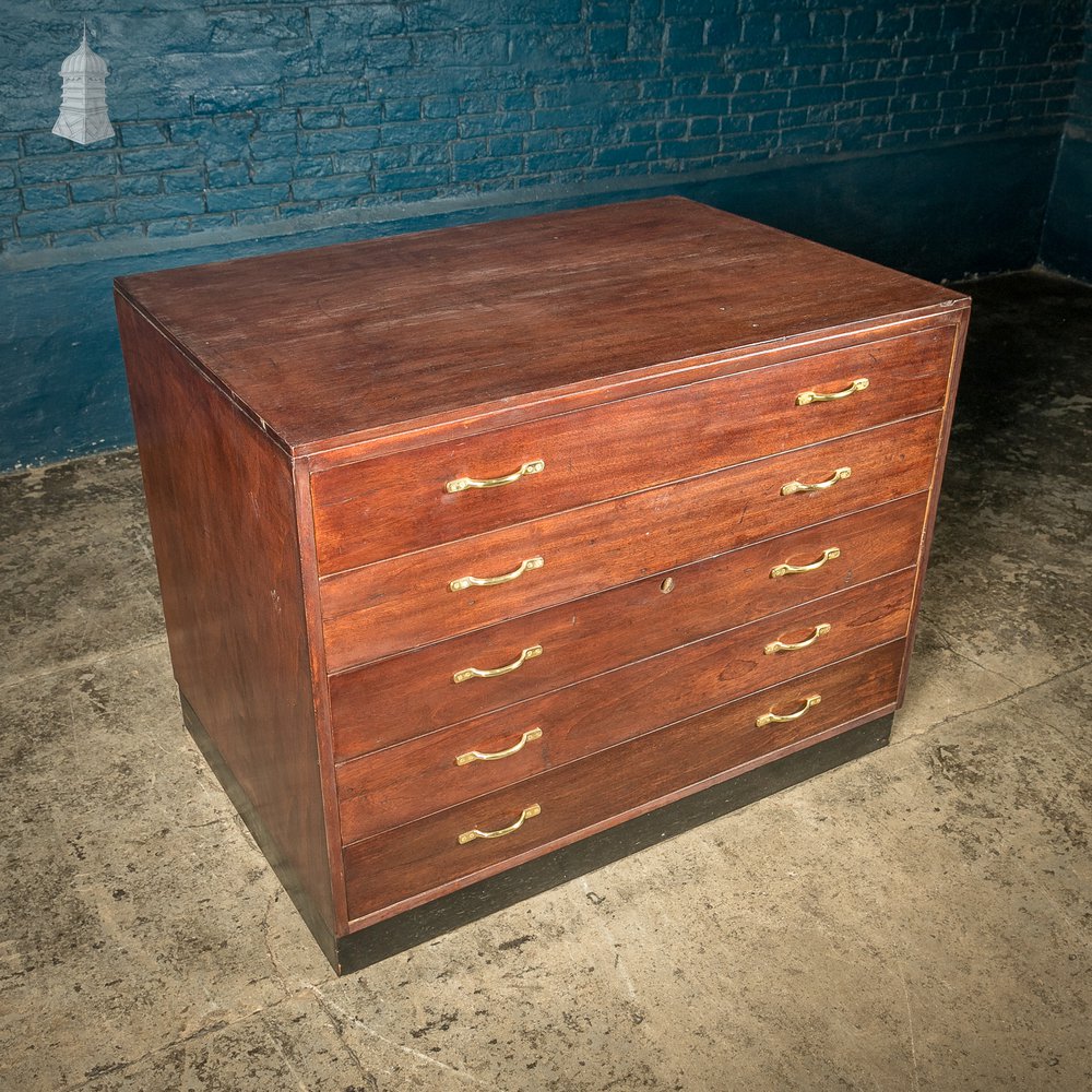 Plans Chest Drawers Dark Mahogany Finish with Brass Handles