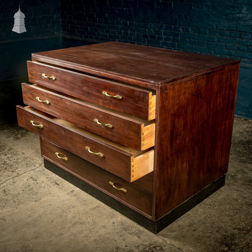 Plans Chest Drawers Dark Mahogany Finish with Brass Handles