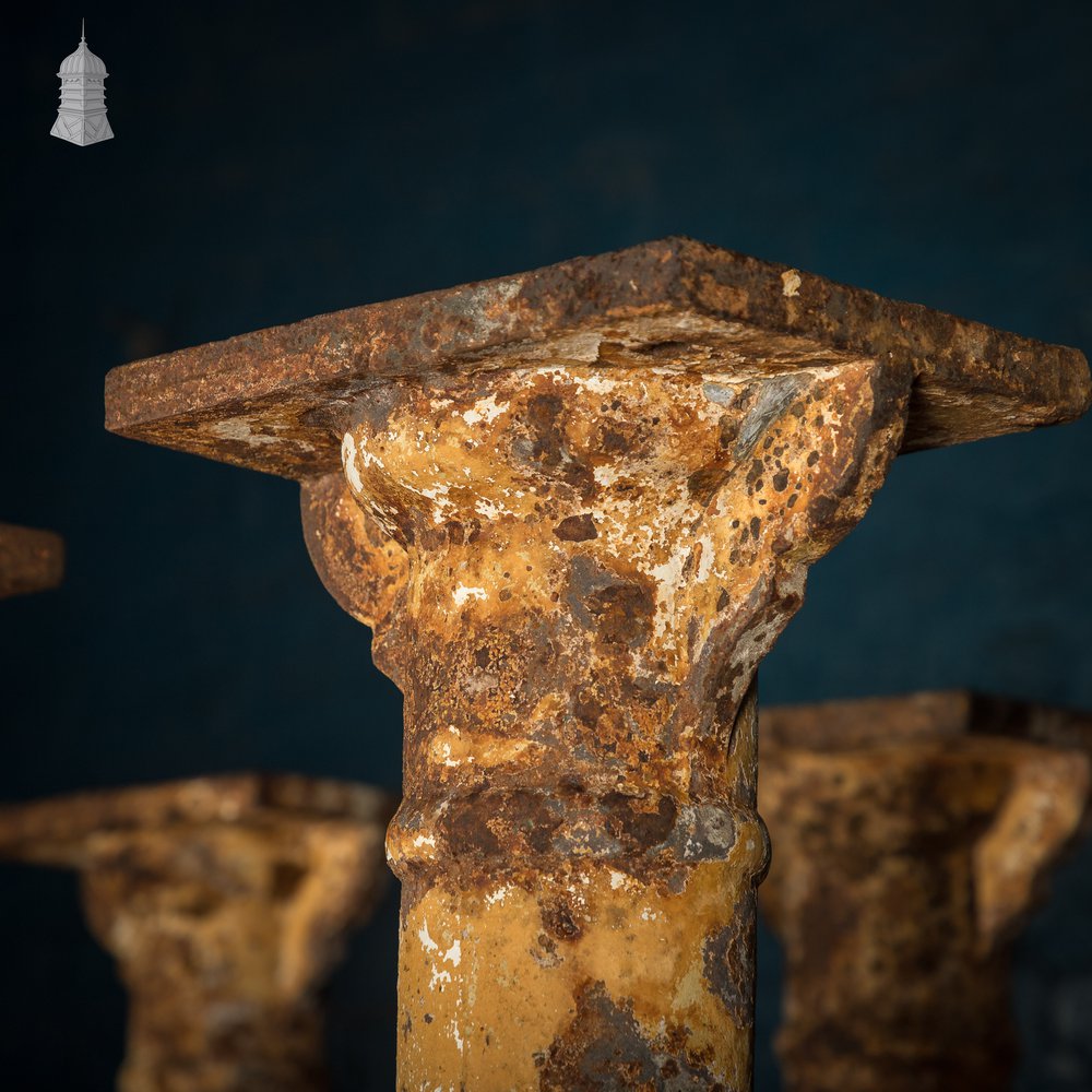Nine Victorian Columns, Set of Cast Iron Pillars