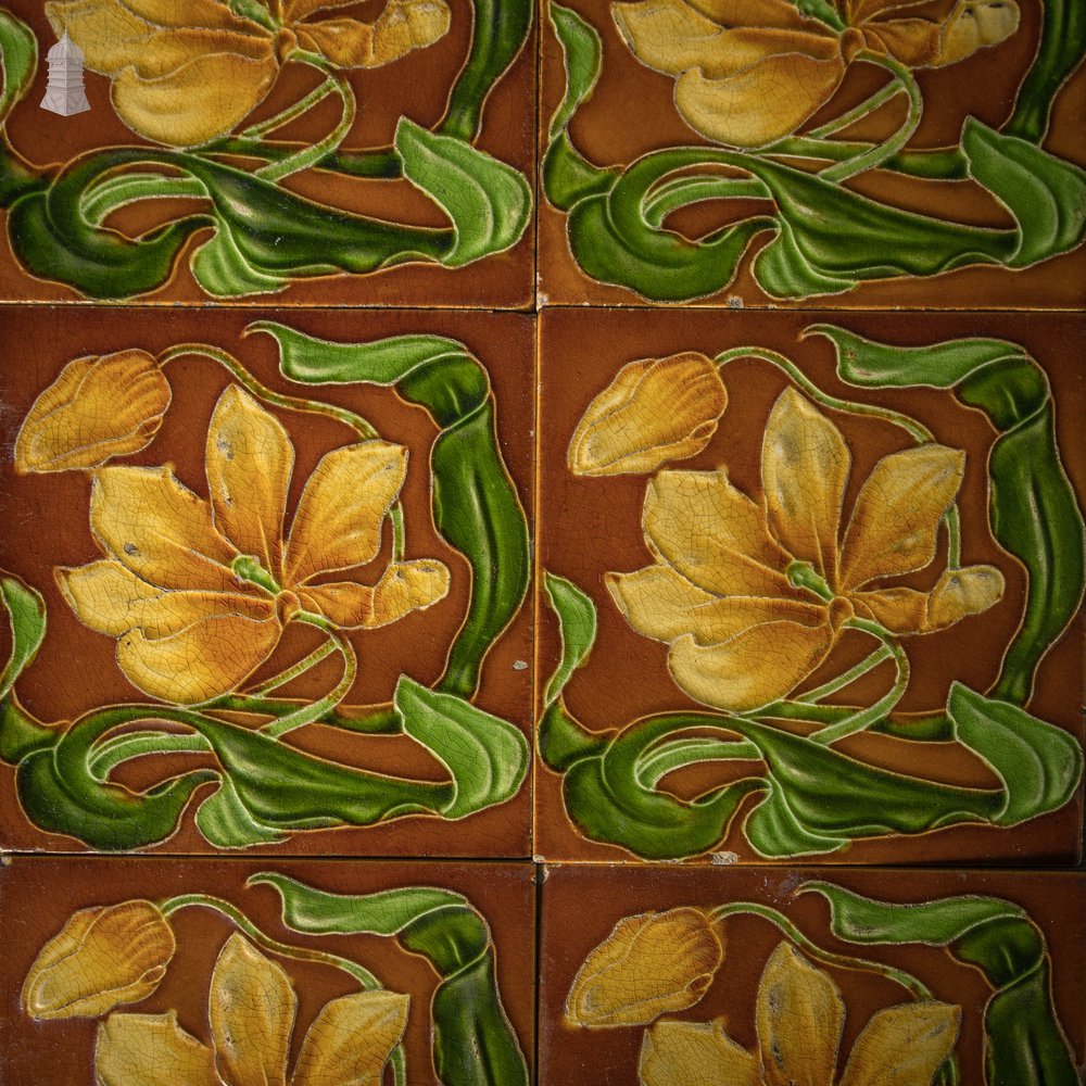 Decorative Floral Tiles, 6” x 6” Batch of 6