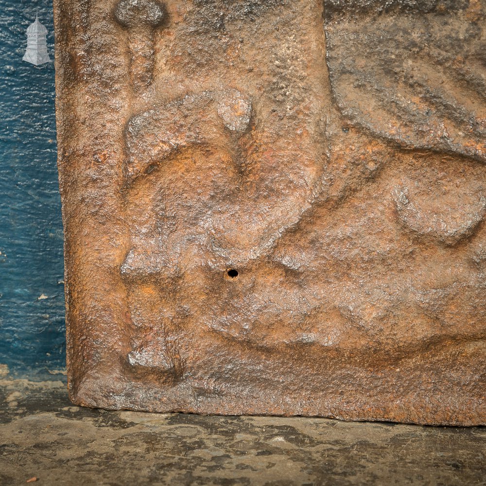 Fire Back, Cast Iron Crown and Shield Design