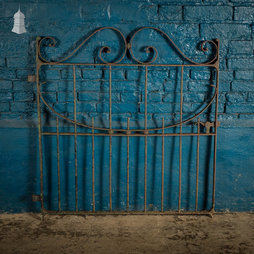 Scrollwork Garden Gate, 19th C Wrought Iron Gate