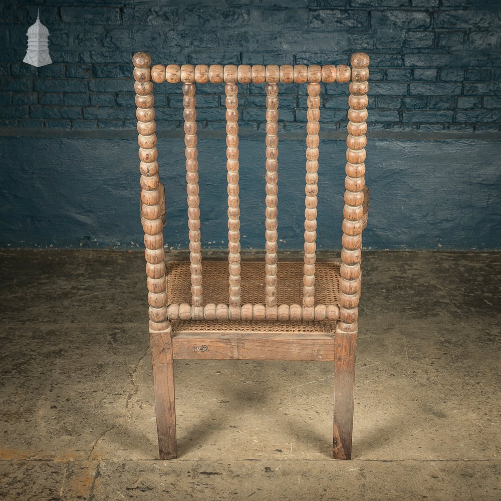 Regency Easy Chair, Bobbin Turned Teak with Rattan Seat