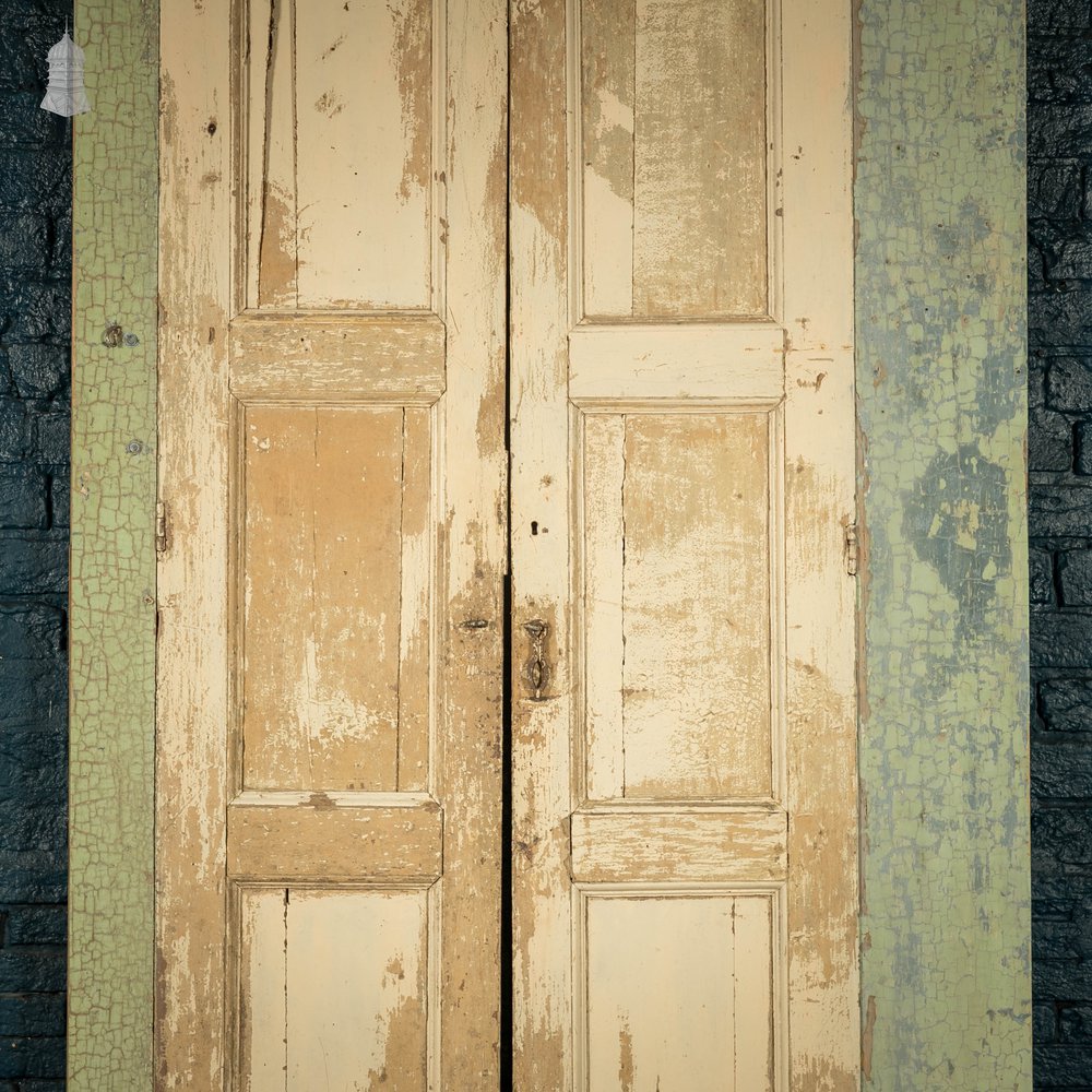 Pine Paneled Shutters, 4 Panel Distressed Paint