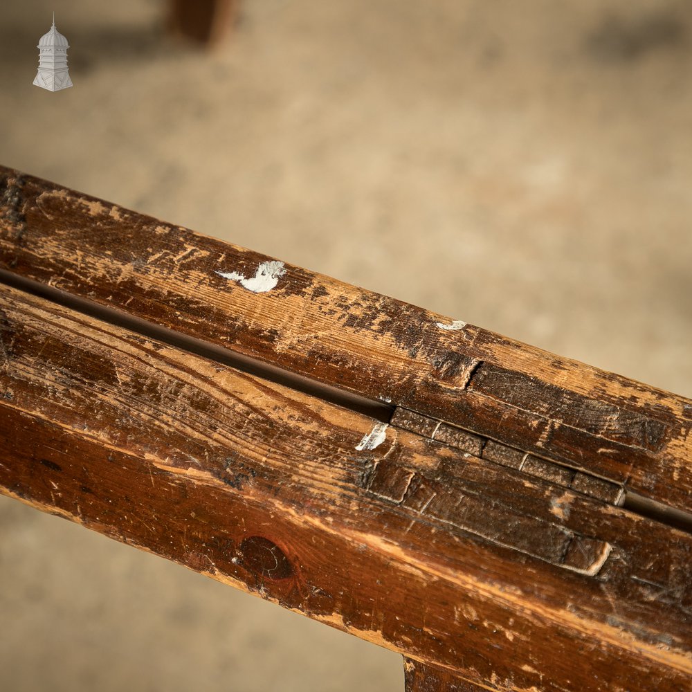 Trestle Coffin Stands, 19th C Hardwood, Pair