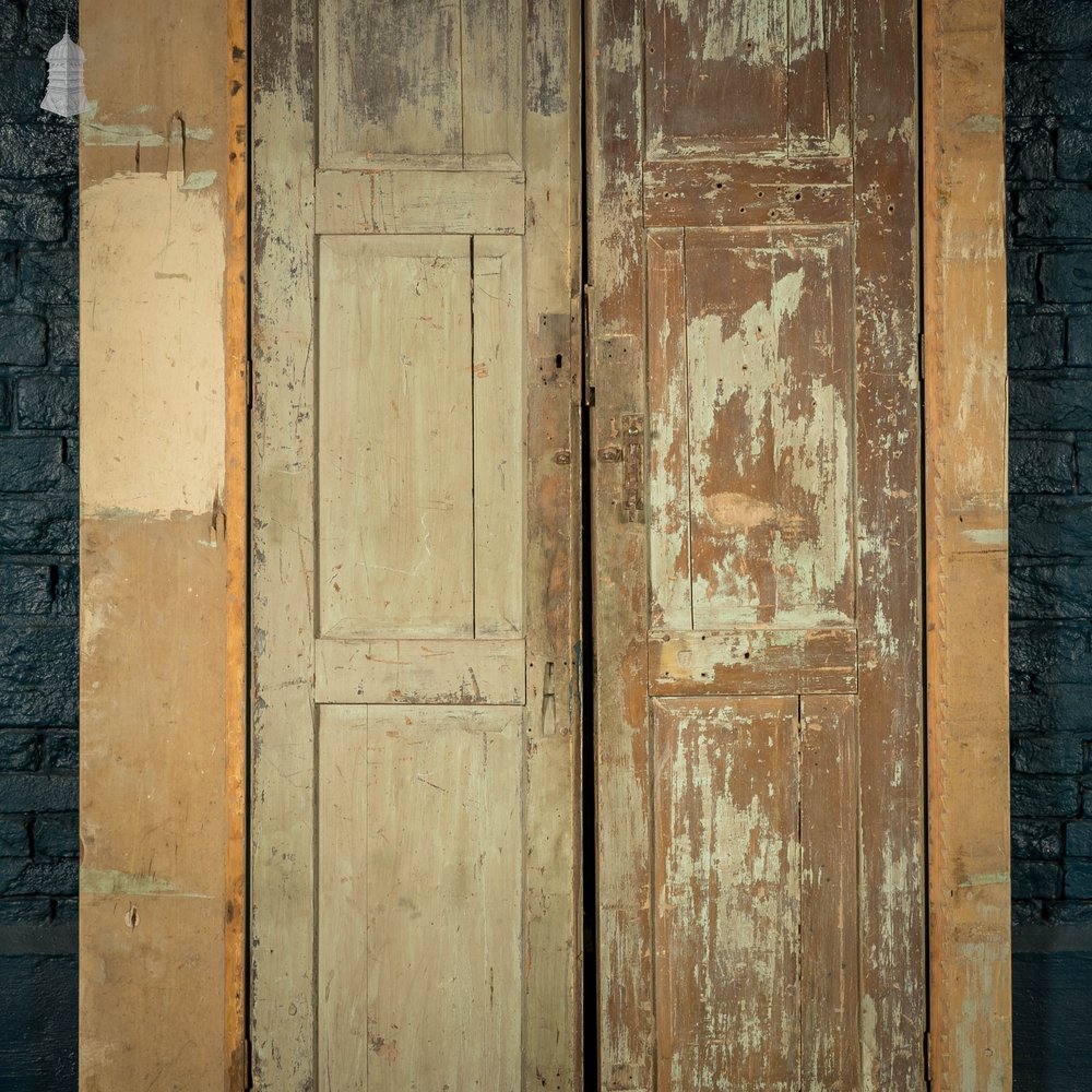 Pine Paneled Shutters, 4 Panel Distressed Paint