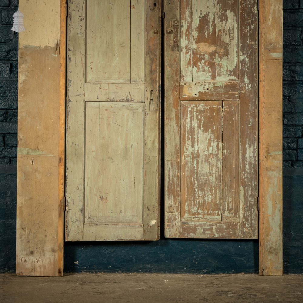 Pine Paneled Shutters, 4 Panel Distressed Paint