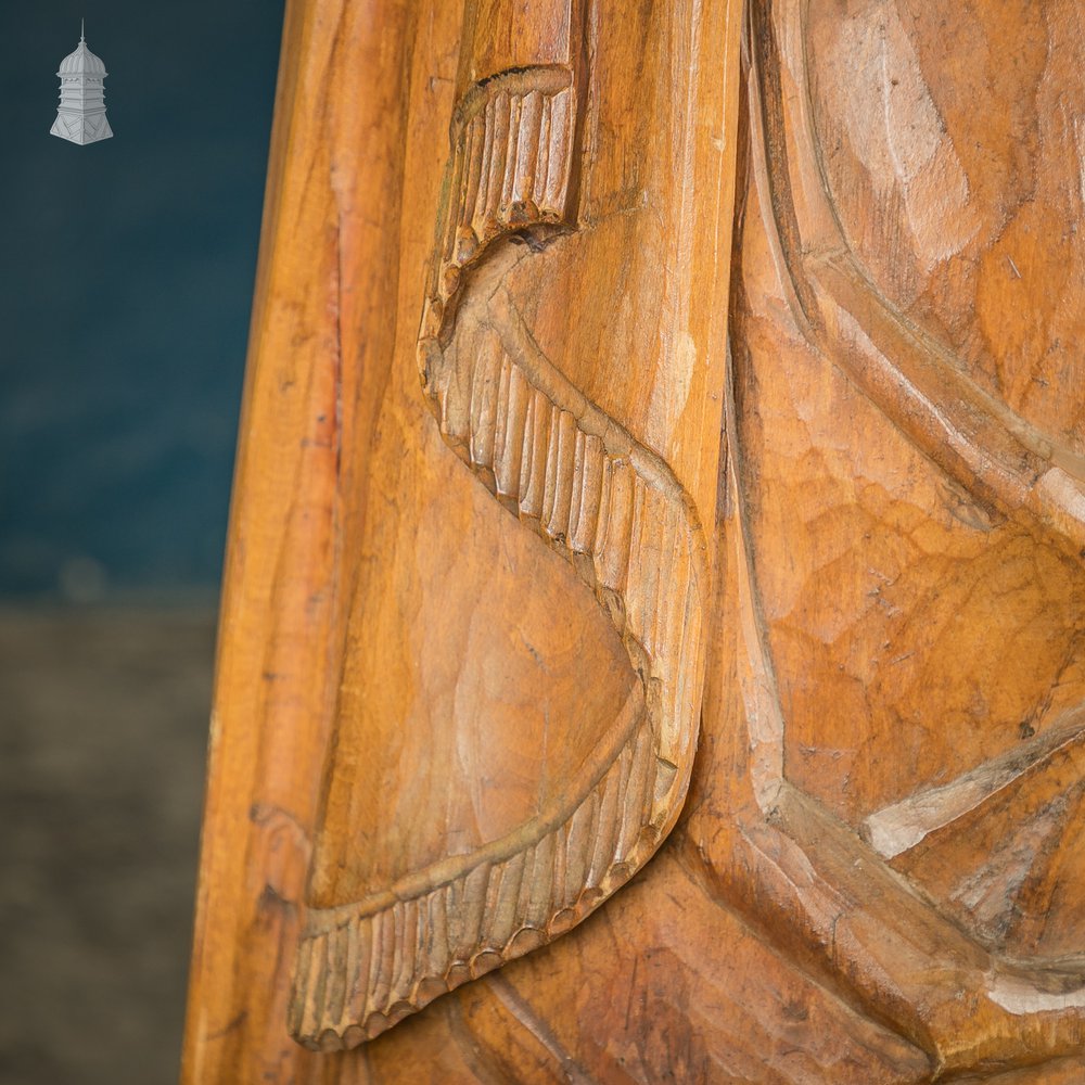 Madonna and Child, 19th C Ecclesiastical Carved Walnut Statue