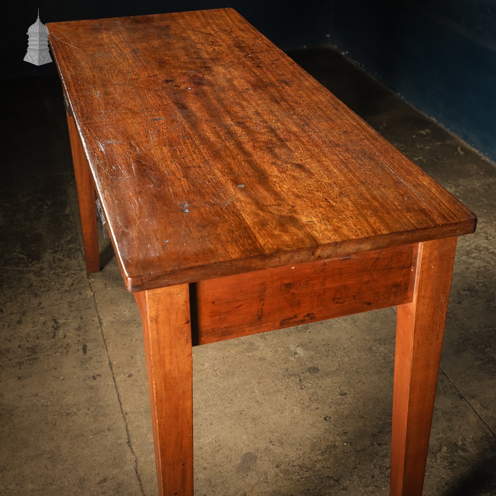 5 Foot Long Mid Century Iroko School Science Lab Table Bench with 2 Drawers