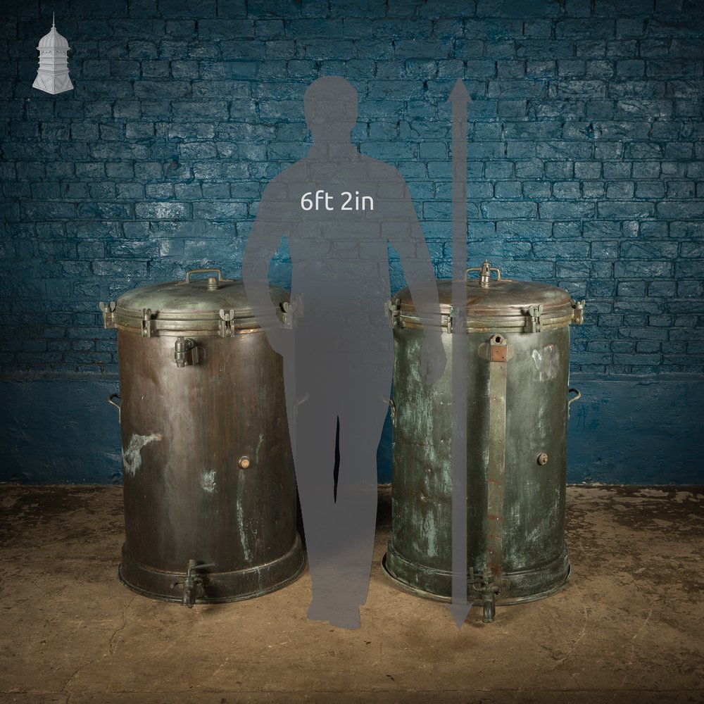 Copper Pressure Cookers, Pair of Antique Boilers