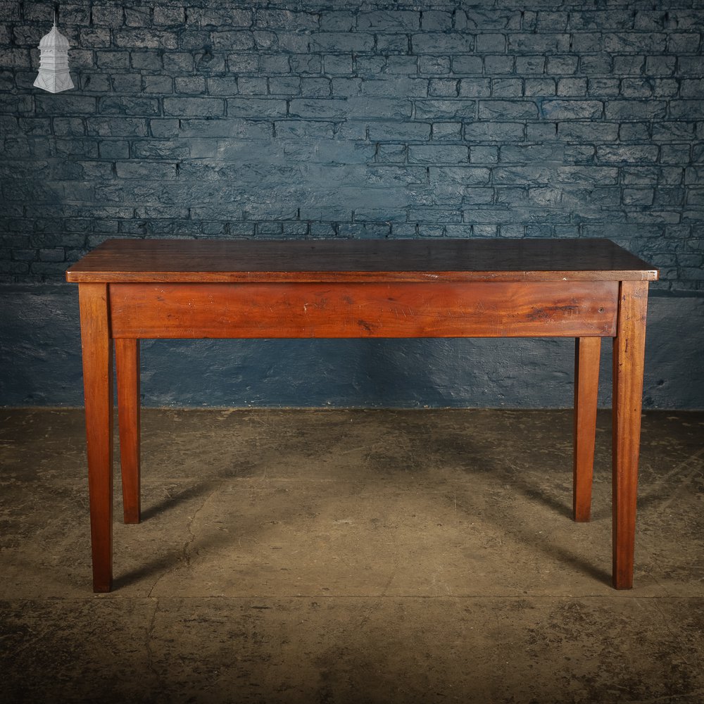 5 Foot Long Mid Century Iroko School Science Lab Table Bench with 2 Drawers