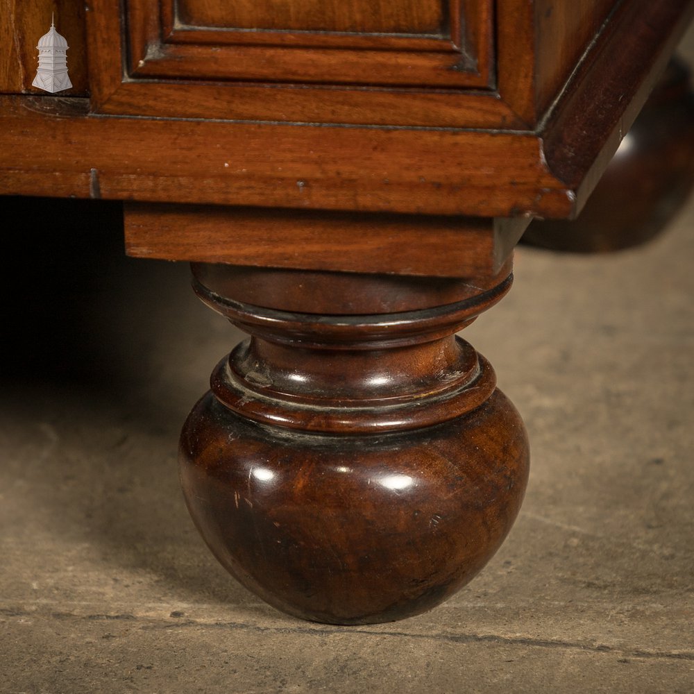 Flame Mahogany Bookcase - Inverted Breakfront, Glazed Pilasters