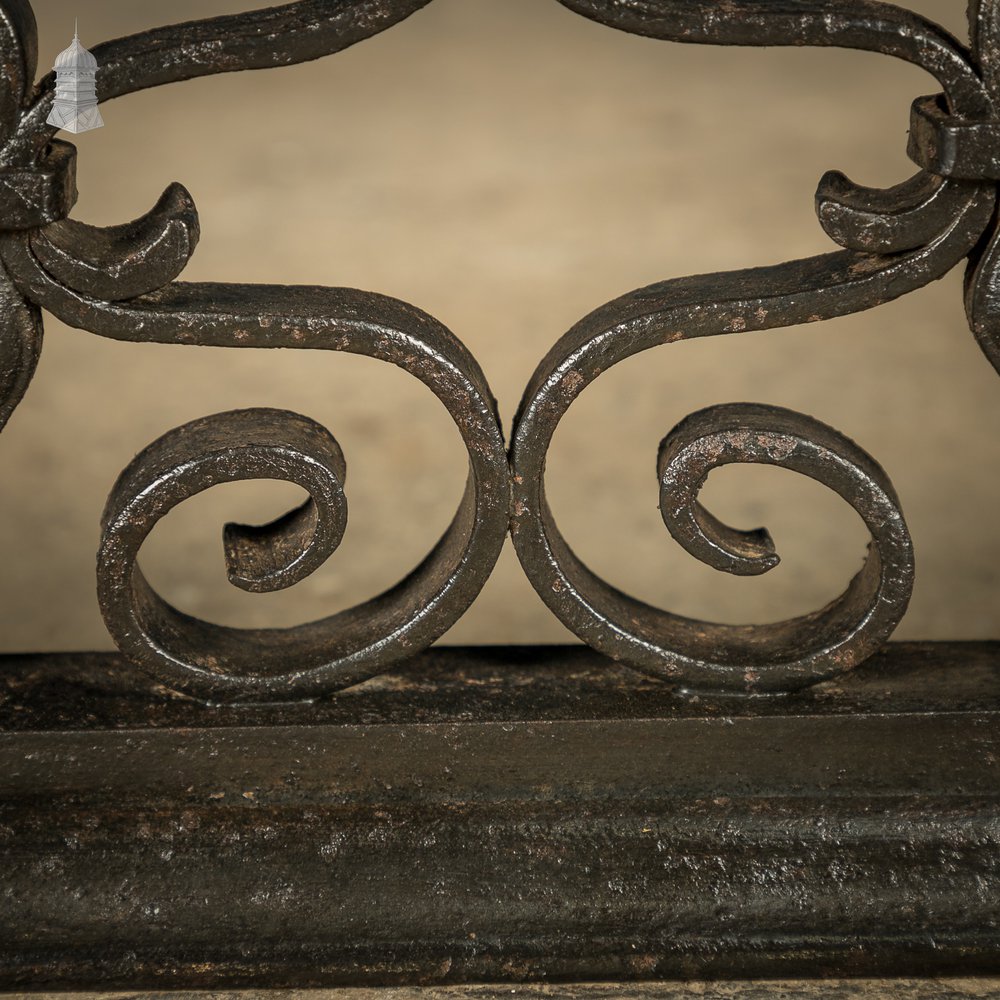 Fireplace Fender, Wrought Iron Scroll Design