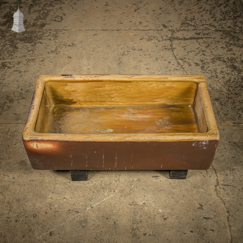 Trough Sink Planter, Worn Salt Glaze, Stamped ‘Hurlford by Kilmarnock’