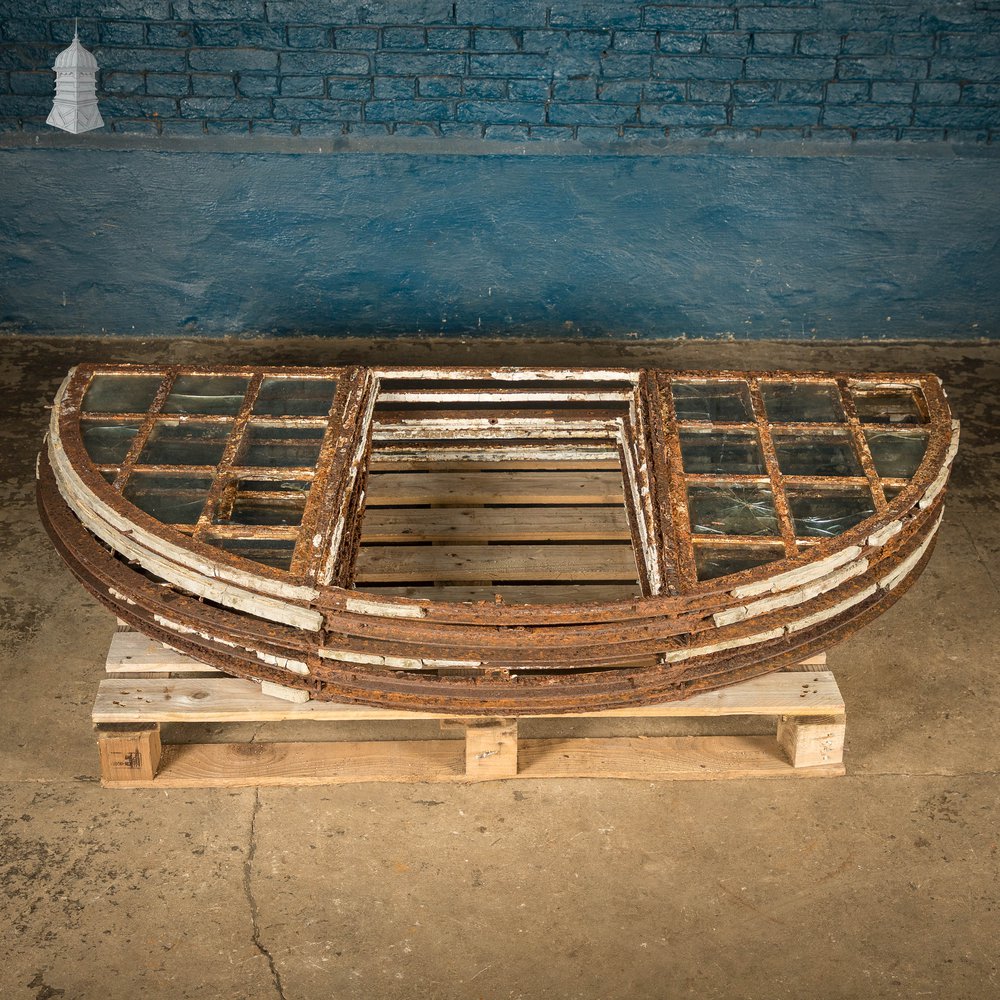 Arched Window Frames, Set of 5, Cast Iron