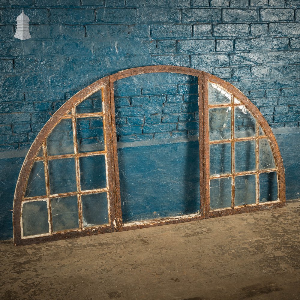 Arched Window Frames, Set of 5, Cast Iron