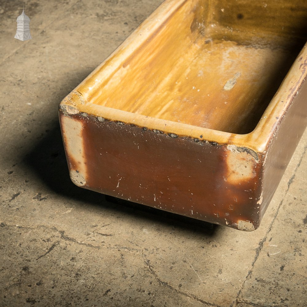 Trough Sink Planter, Worn Salt Glaze, Stamped ‘Hurlford by Kilmarnock’